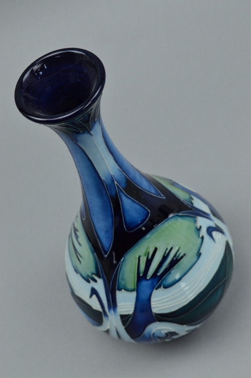 A MOORCROFT 'KNYPERSLEY' PATTERN BALUSTER SHAPED VASE, designed by Emma Bossons, with initials, - Image 2 of 4