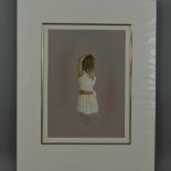 KAY BOYCE (BRITISH CONTEMPORARY), 'Clare Study IV', a pastel drawing of a woman wearing a white