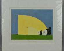 MACKENZIE THORPE (BRITISH 1956), 'Sheep Sleeping', A Limited Edition print, 642/850, of stylised