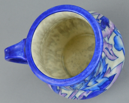 A CHARLOTTE RHEAD FOR CROWN DUCAL JUG, decorated in the 'Blue Peony' pattern, painted name and - Image 3 of 4