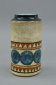 A TROIKA STUDIO POTTERY VASE, of cylindrical form, decorated by Marylin Pasco who was active from