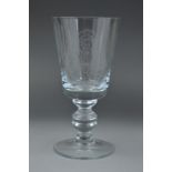 JENNIFER BLANT (BRITISH 20TH CENTURY), a contemporary oversize clear glass goblet, the conical