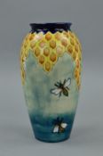 A MOORCROFT HONEYCOMB 393 PATTERN VASE, decorated by Phillip Richardson and only sold between 1987-
