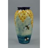 A MOORCROFT HONEYCOMB 393 PATTERN VASE, decorated by Phillip Richardson and only sold between 1987-