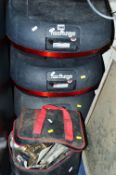 THREE NON FANGO MOPED TOP BOXES, and a bag of door furniture (4)