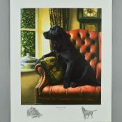 NIGEL HEMMING (BRITISH 1957), 'Homeward Bound', A Limited Edition print, 58/300, of a Black Labrador