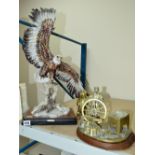 A GIUSEPPE ARMANI FLORENCE SCULPTURE OF A FLYING EAGLE 2276/5000, with certificate, height