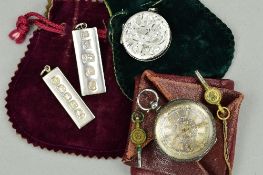 A MISCELLANEOUS SILVER COLLECTION, to include two silver ingots with feature Silver Jubilee