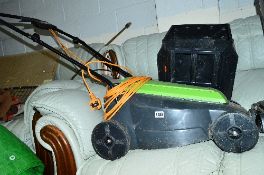 A PERFORMANCE ELECTRIC LAWN MOWER, with grass box