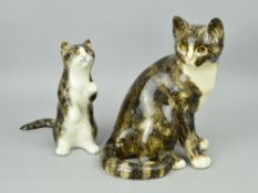 A WINSTANLEY SEATED TABBY CAT, painted signature and No.43 to base, height approximately 27cm,