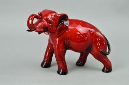 A ROYAL DOULTON FLAMBE ELEPHANT, HN891A, height approximately 14.5cm, length approximately 20cm