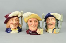 THREE LARGE ROYAL DOULTON CHARACTER JUGS FROM THE THREE MUSKETEERS SERIES, colourway limited edition