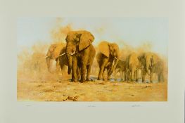 DAVID SHEPHERD (BRITISH 1931-2017), 'Dusty Evening', A Limited Edition print, 144/200, of a herd
