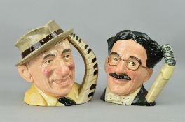 TWO ROYAL DOULTON CHARACTER JUGS FROM THE CELEBRITY COLLECTION 'Jimmy Durante' D6708 and 'Groucho