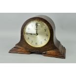 AN ART DECO OAK CASED GARRARD ELECTRIC MANTLE CLOCK, chiming mechanism, retailed by Schierwater &