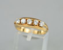 A 9CT RING SET WITH CLEAR SPINELS, ring size Q, approximate weight 3.2 grams