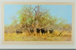 DAVID SHEPHERD (BRITISH 1931-2017), 'In The Thick Stuff', A Herd of Cape Buffalo as a Limited