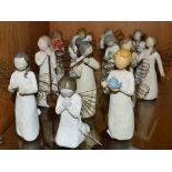 THIRTEEN WILLOW TREE FIGURES BY DEMDACO, to include 'Angel of Prayer', 'Angel of the Kitchen', '