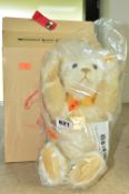 A BOXED STEIFF MILLENNIUM CHAMPAGNE MOHAIR BEAR, produced exclusively for the Danbury Mint, complete