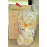 A BOXED STEIFF MILLENNIUM CHAMPAGNE MOHAIR BEAR, produced exclusively for the Danbury Mint, complete