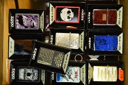 A COLLECTION OF TEN ZIPPO LIGHTERS, BOXED AND PAMPHLETS, comprising Florentine, Leather Celebration,