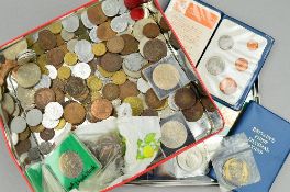 A BISCUIT TIN OF MIXED COINAGE