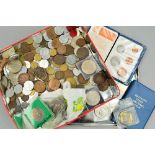 A BISCUIT TIN OF MIXED COINAGE