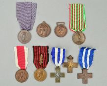 A SELECTION OF ITALIAN MILITARY MEDALS, WWI/II, 9 in number, to include 3 x War Merit Cross, East