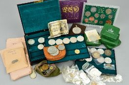 A BOX OF COINS, to include many silver varieties of German & Austrian silver, EG Olympic Games of