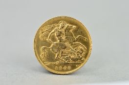 A GOLD HALF SOVEREIGN EDWARD VII 1908