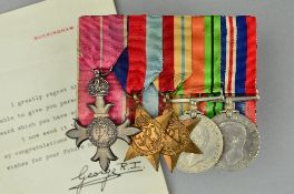 A WWII ERA AND BEYOND M.B.E. GROUP OF FIVE MEDALS, attributed to a Captain Montague Lipton,