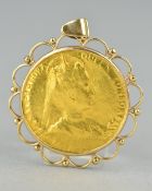 AN EDWARD VII GOLD MEDAL, struck for his Coronation Aug 1902 with his consort Alexandra,