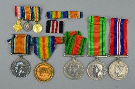 A VERY INTERESTING AND COMPLETE GROUP OF WWI MEDALS, together with original dog tags, WWII medals