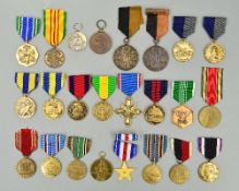 A SELECTION OF USA MILITARY MEDALS, WWII era, 21 in number and three Irish medals, including