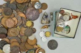 A SHOE BOX OF MIXED COINS