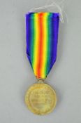A WWI VICTORY MEDAL, correctly named to 8933 Pte E. Winterhalder, Devon Regiment