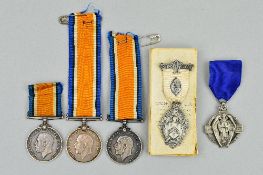 THREE BRITISH WWI WAR MEDALS, as follows, 76806 DVR. W.G. Arnold R.A. 20931 Pte A. Robinson