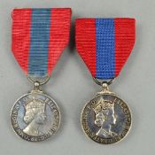 TWO BOXED ERII IMPERIAL SERVICE MEDALS, named as the following.... Gertrude Sophia Harris & Reginald