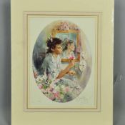 GORDON KING (BRITISH 1939), a limited edition print of a young woman holding a rose 161/850,