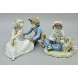 TWO LLADRO FIGURE GROUPS, 'For Me?' No 5454, depicting boy giving girl a flower, approximate