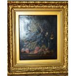 A VICTORIAN STILL LIFE OIL PAINTING ON CANVAS, initialled WS and dated 1881, featuring white and