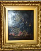 A VICTORIAN STILL LIFE OIL PAINTING ON CANVAS, initialled WS and dated 1881, featuring white and