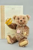 A BOXED LIMITED EDITION STEIFF TEDDY BEAR WITH ROLOPLAN, No 579/2000, No 653452, brown tipped