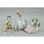 THREE LLADRO FIGURE/GROUPS, to include boxed 'Chitchat' No 5466, depicting girl on telephone, '