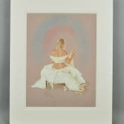 KAY BOYCE (BRITISH CONTEMPORARY) 'COPPELIA', a limited edition print 267/295 of a woman sitting on a