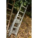 THREE ALUMINIUM STEP LADDERS