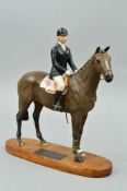 A BESWICK CONNOISSEUR FIGURE GROUP, 'Anne Moor on Psalm' No 2535, on wooden plinth, approximate