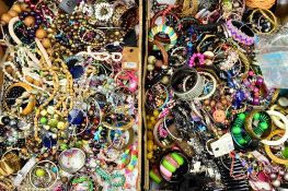 TWO BOXES OF MIXED COSTUME JEWELLERY, etc (2)