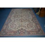 A WOOLMARK WOOLLEN CARPET SQUARE, approximate size width 151cm x depth 172cm, together with