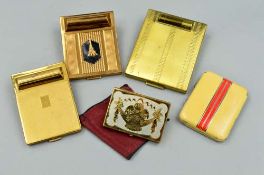 FIVE GILT COMPACTS